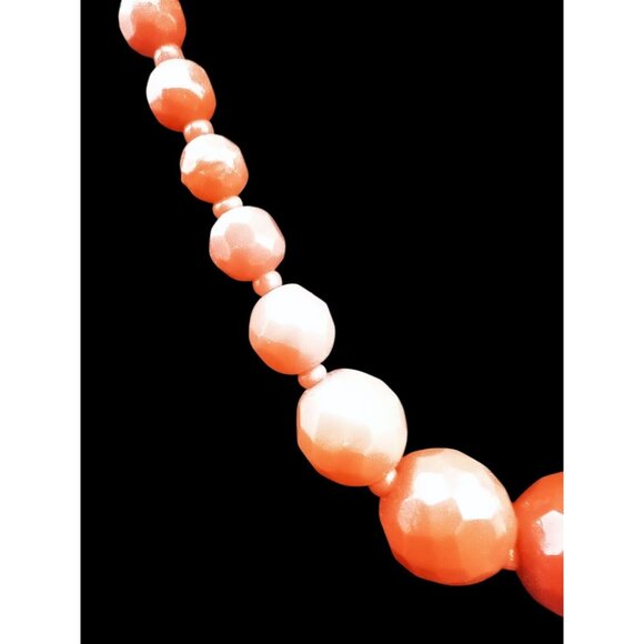 Red Lucite Necklace Faceted Beads Vintage West Germany Adjust 15.5 In  Jewelry - Picture 5 of 14